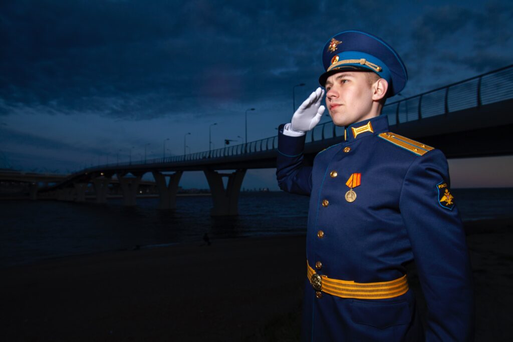 man giving salute