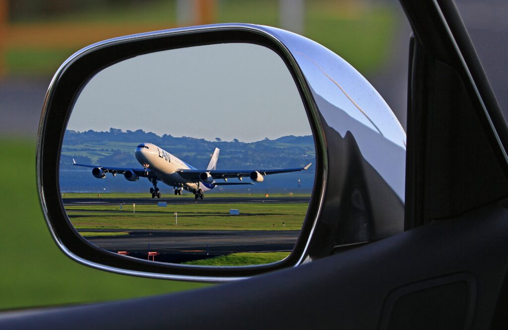 car mirror reflection